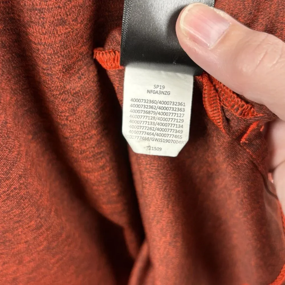 The North Face T-Shirt Mens Medium Flash Dry Red Orange Short Sleeve Band Light